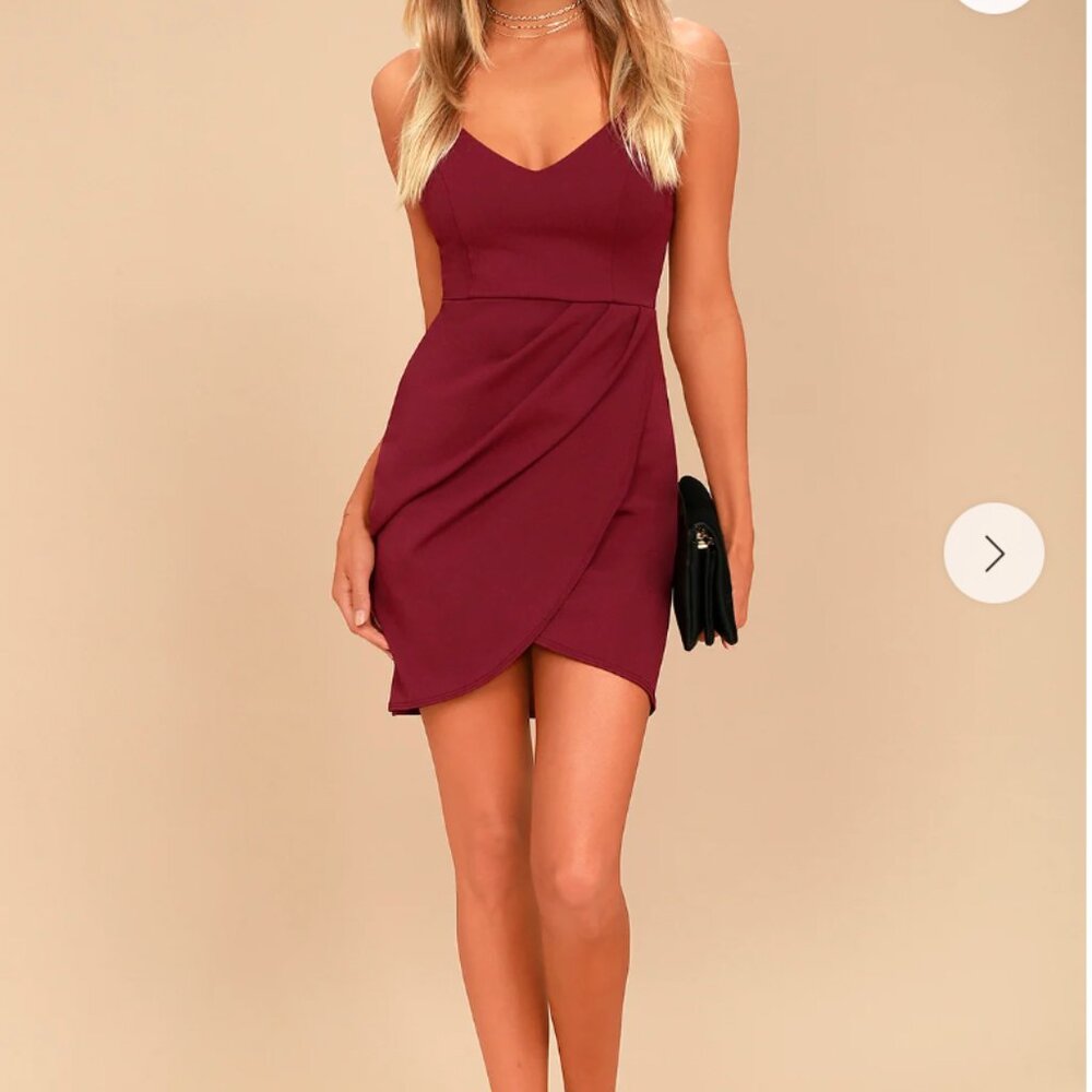 Lulus Forever Your Girl Wine Red Bodycon Dress Size Small